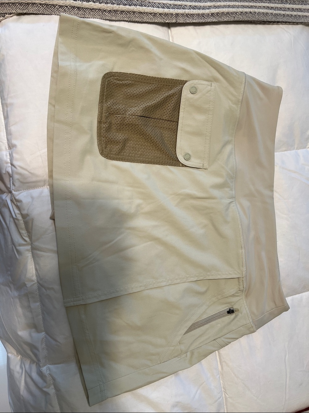Beige Utility Skort with Mesh Pocket
